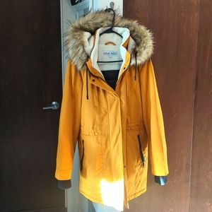 Women's Nine West Winter Jacket - Size Large, Mustard yellow